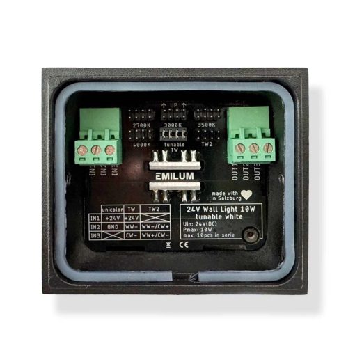 LED fali lámpa 24V, 10W, Tunable White, CRI90, IP54, fehér